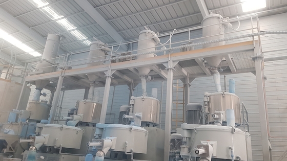 Pesage de mélange de poudre complètement automatique donnant le système pour l'extrusion de tuyau de PVC