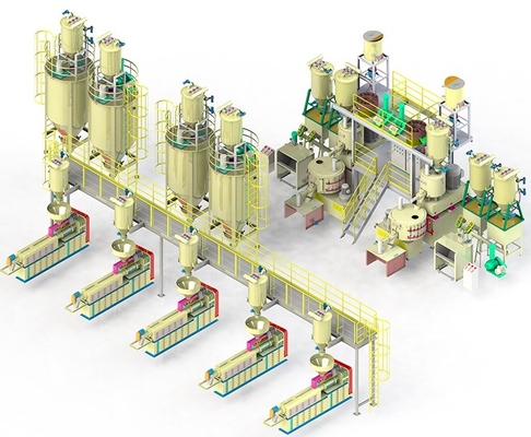 Pesage de mélange de poudre complètement automatique donnant le système pour l'extrusion de tuyau de PVC
