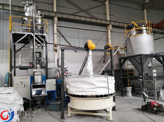 Système de transport de mélange de alimentation automatique pour la ligne d'extrusion de profil de cadre de porte de WPC